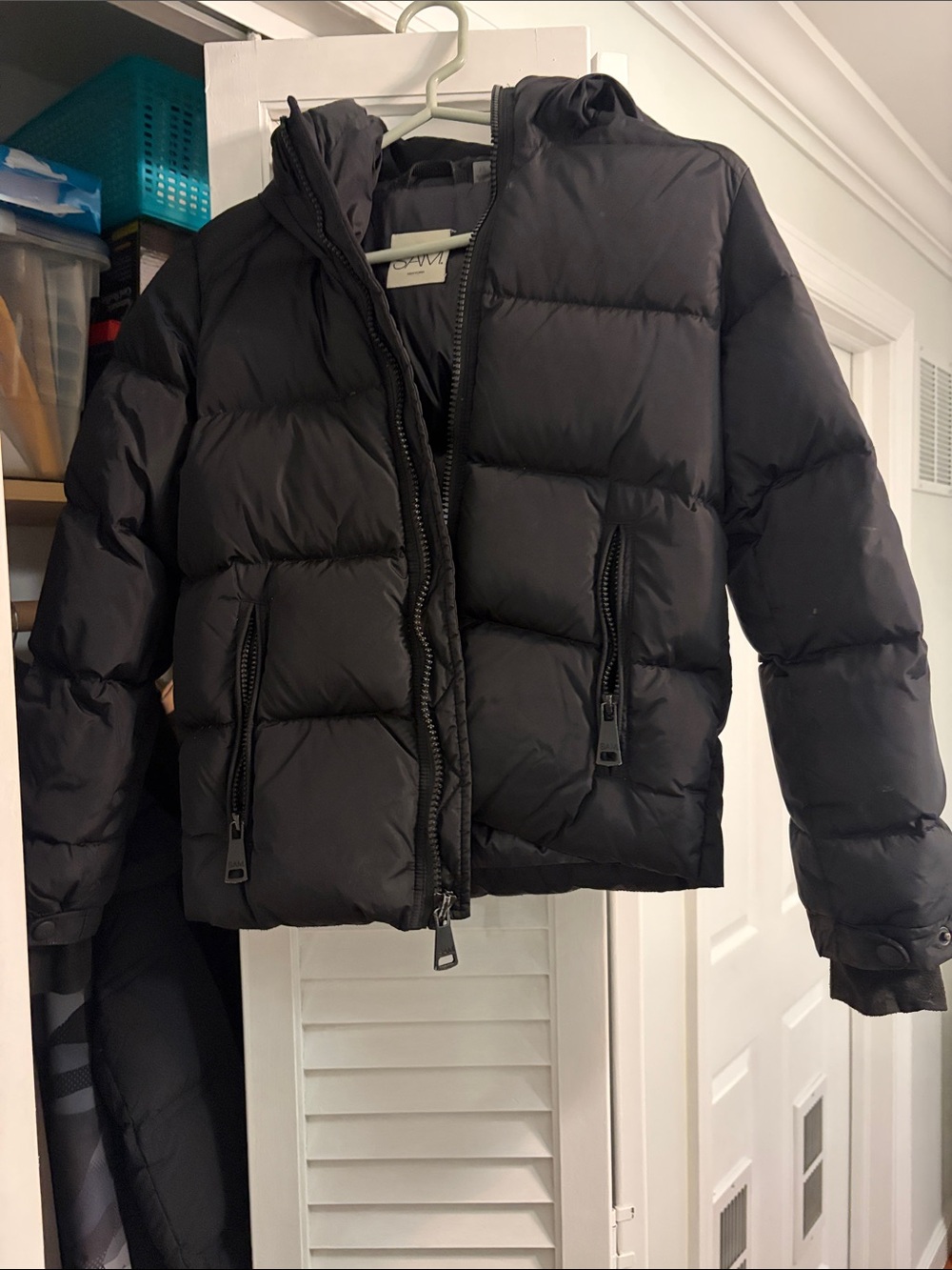 SAM. Black Quilted Jacket with Shiny Finish